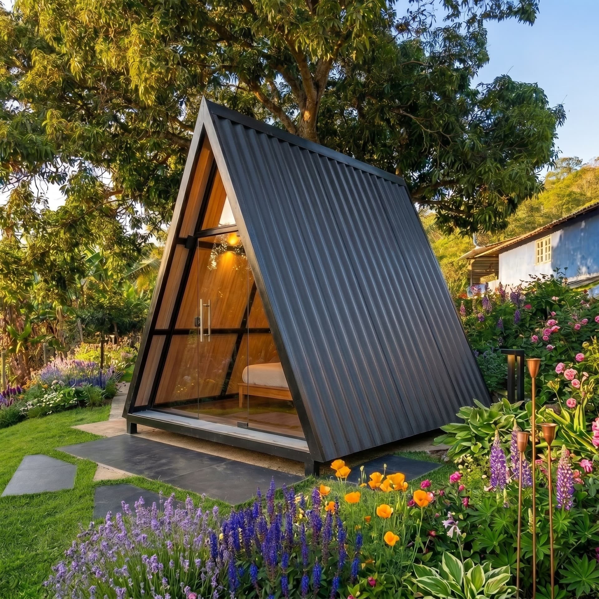 Chalé modular Casa Box em área verde