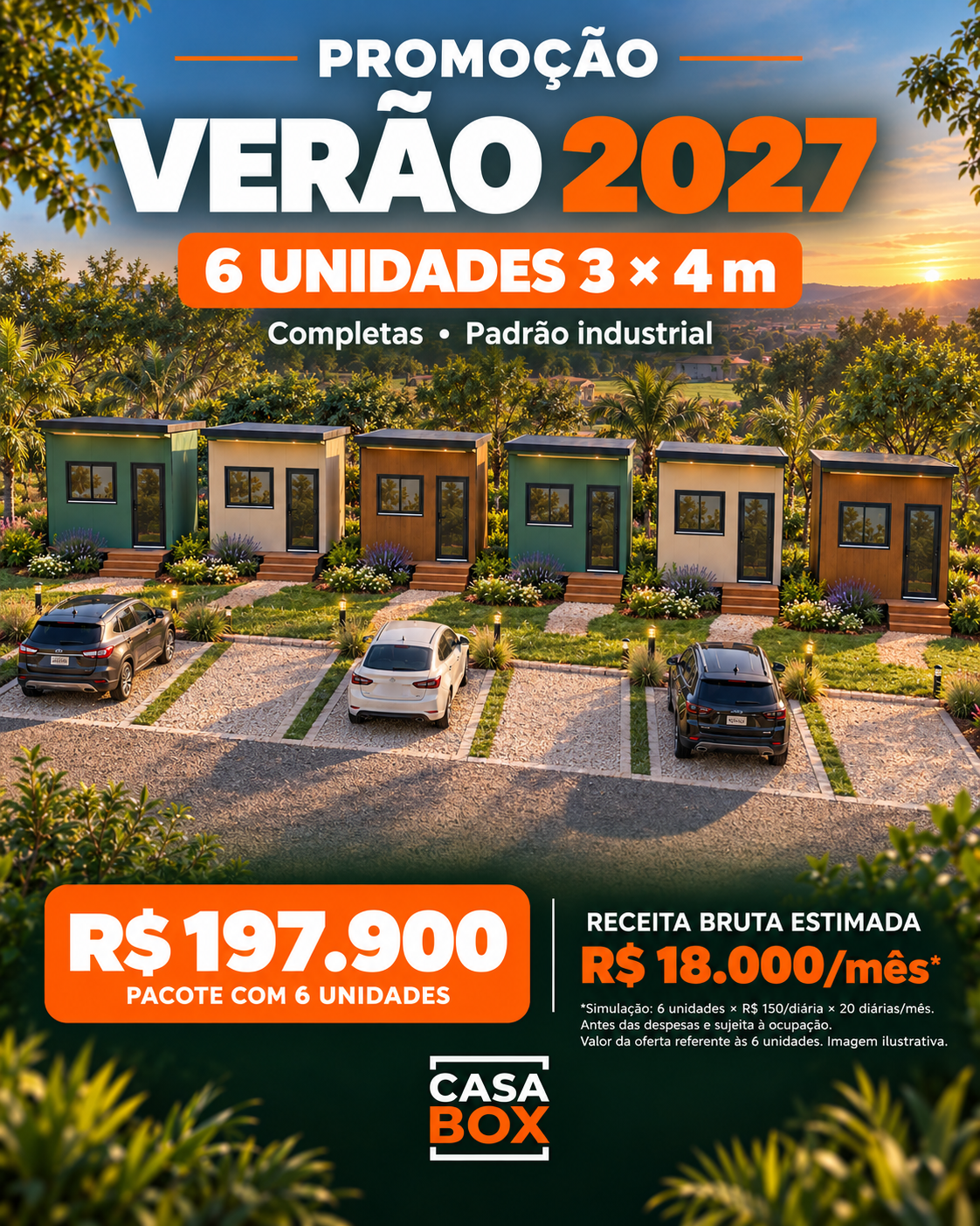 Kit 6 Suítes Industriais 3×4 Casa Box