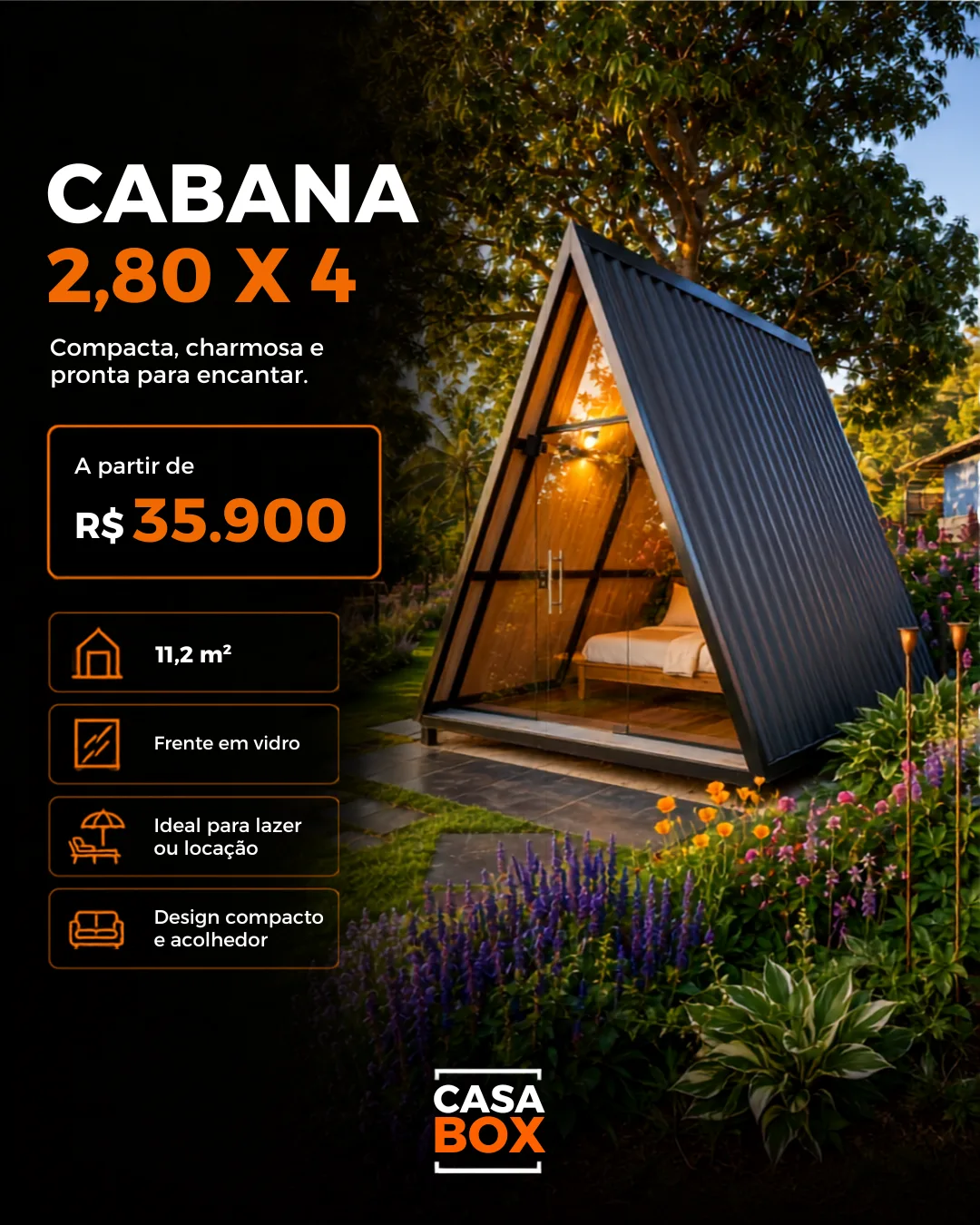 Chalé 2,80 × 4 Casa Box